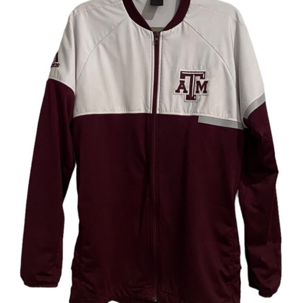 Adidas Maroon and White Men's Jacket
